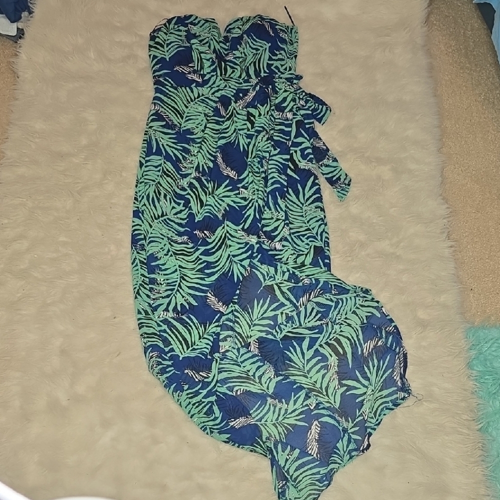 Fashion Nova Tropical Leaf Print Dress